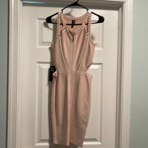 Marciano Avani Bandage Dress in faded pink size S